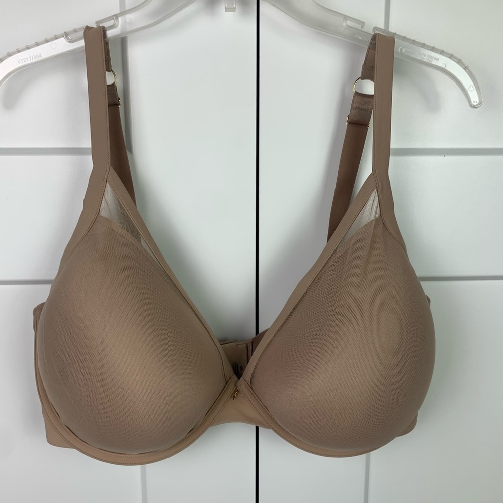 Third Love 38G Plunge Push Up Bra Nude Beige Underwire Comfort